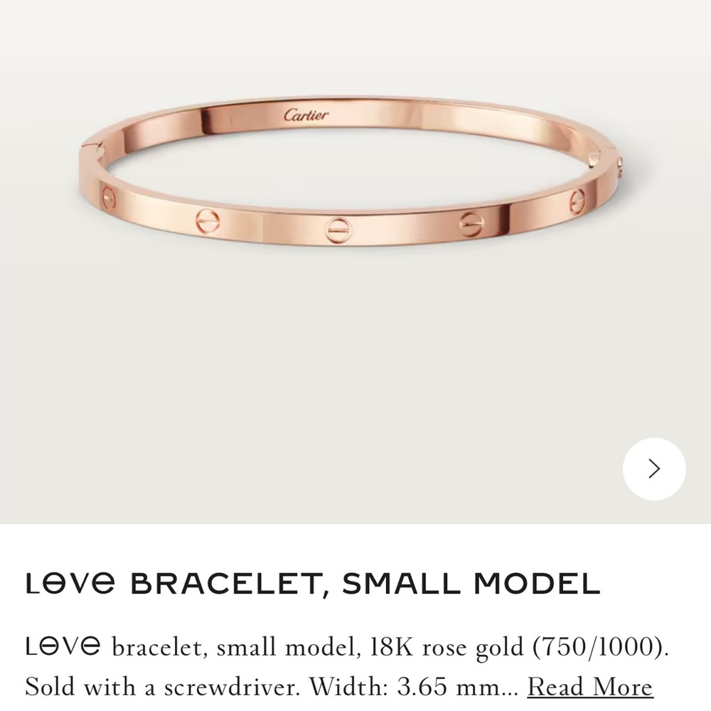 Love bracelet - authentic Cartier with papers and authentication.